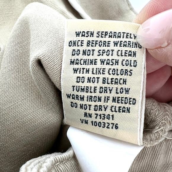 L.L. Bean Cotton Spandex Cropped Khaki Tan Pants Size 16 NWT - Picture 9 of 10